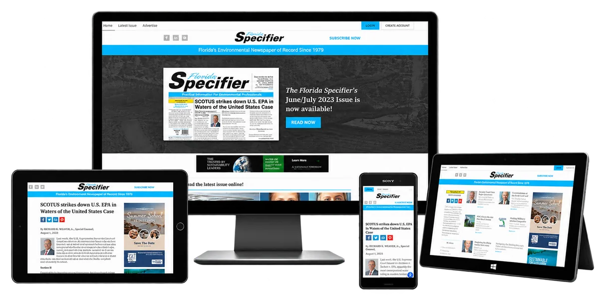 Florida Specifier website shown on desktop, tablets and mobile