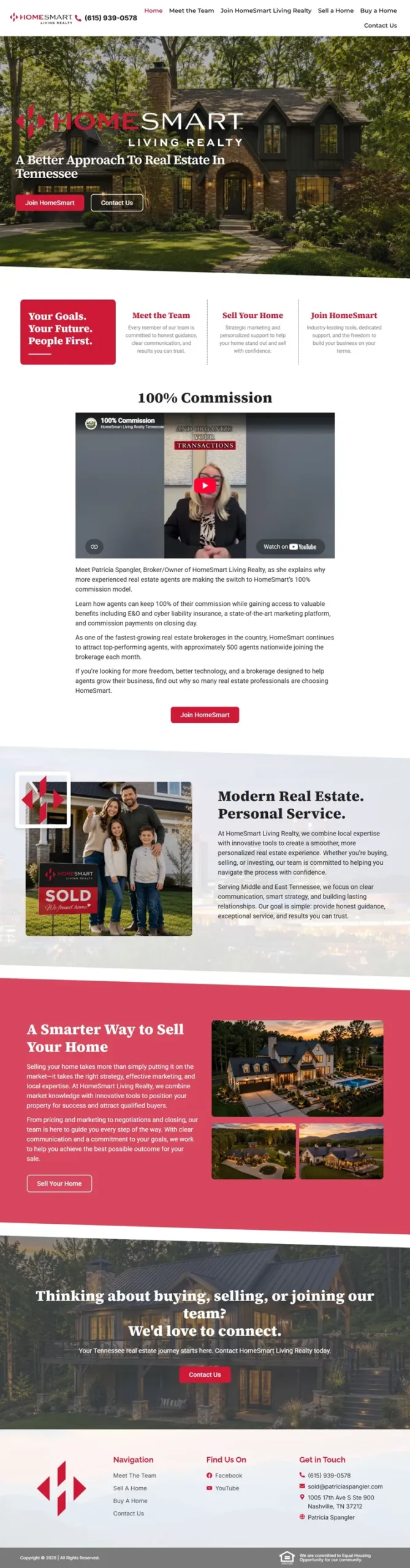 HomeSmart Living Realty homepage website design